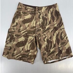 Reef Mens Tiger Stripe Camo Board Shorts Brown Tan Size 32 RN106333
